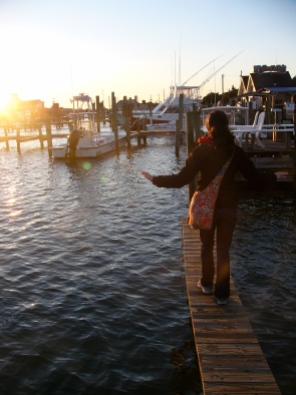 Stepping into the sunset in Ocracoke